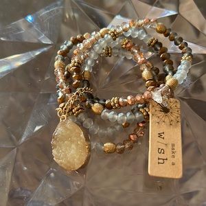 Wish grey multicolor stretch bracelet